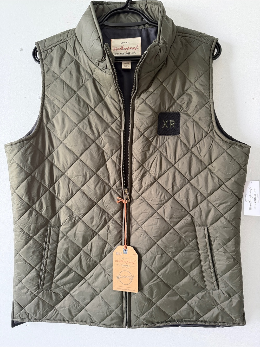 Women’s Weatherproof Quilted Olive Utility Vest XL